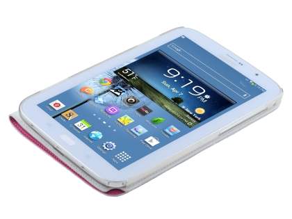 Premium Slim Genuine Leather Portfolio Case with Stand for Samsung Galaxy Note 8.0 - Pink