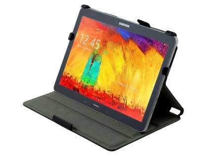 Premium Slim Synthetic Leather Smart Case with Stand for Samsung Galaxy Note 10.1 (2014 Edition) - Classic Black