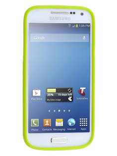Colour TPU Gel Case for Samsung I9195T Galaxy S4 mini - Lime Green