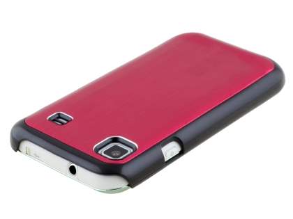 Brushed Aluminium Case for Samsung Galaxy S - Burgundy Red