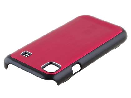 Brushed Aluminium Case for Samsung Galaxy S - Burgundy Red