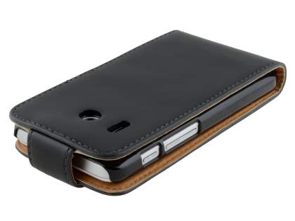 Huawei Ascend Y320 Synthetic Leather Flip Case - Black
