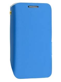 Slim Genuine Leather Case for Samsung Galaxy S4 zoom - Blue