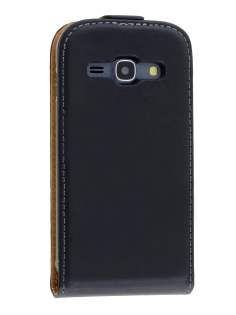 Samsung Galaxy Ace 3 Slim Genuine Leather Flip Case - Classic Black Samsung Galaxy Ace 3 Slim Genuine Leather Flip Case - Classic Black
