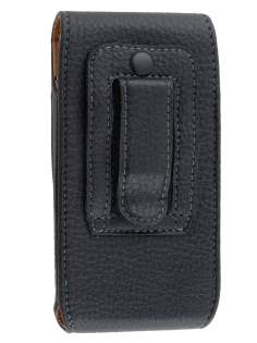 Textured Synthetic Leather Vertical Belt Pouch - Mobile Only