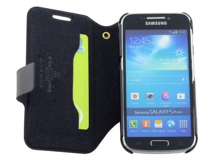 Slim Genuine Leather Case for Samsung Galaxy S4 zoom - Classic Black