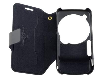 Slim Genuine Leather Case for Samsung Galaxy S4 zoom - Classic Black