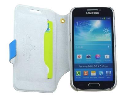 Slim Genuine Leather Case for Samsung Galaxy S4 zoom - Blue