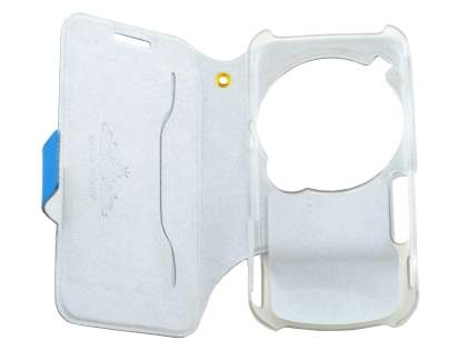 Slim Genuine Leather Case for Samsung Galaxy S4 zoom - Blue