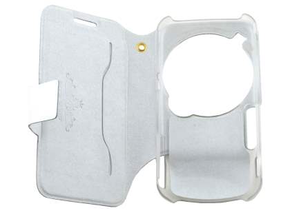 Slim Genuine Leather Case for Samsung Galaxy S4 zoom - White
