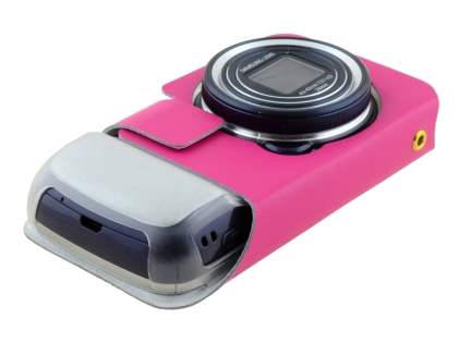 Slim Genuine Leather Case for Samsung Galaxy S4 zoom - Pink