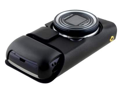 Slim Genuine Leather Case for Samsung Galaxy S4 zoom - Classic Black