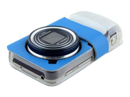 Slim Genuine Leather Case for Samsung Galaxy S4 zoom - Blue