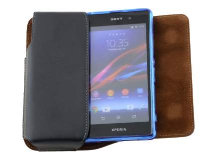 Extra-tough Genuine Leather ShineColours belt pouch (Bumper Case Compatible) for Sony Xperia Z1