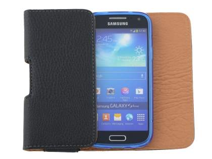 Textured Synthetic Leather Belt Pouch (Bumper Case Compatible) for Samsung Galaxy S4 mini