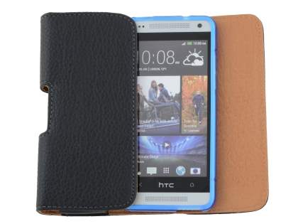 Textured Synthetic Leather Belt Pouch (Bumper Case Compatible) for HTC One Mini M4