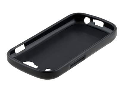 Frosted Colour TPU Gel Case for Samsung I9023 Google Nexus S - Black