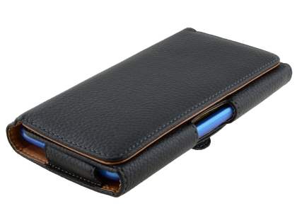 Nokia Lumia 1320 Synthetic Leather Belt Pouch (Bumper Case Compatible) - Classic Black