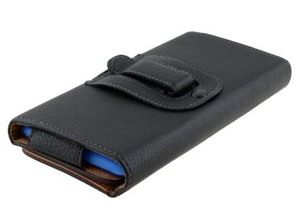 Nokia Lumia 1320 Synthetic Leather Belt Pouch (Bumper Case Compatible) - Classic Black