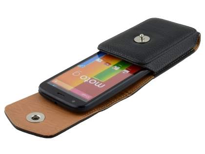 Textured Synthetic Leather Vertical Belt Pouch for Motorola Moto G