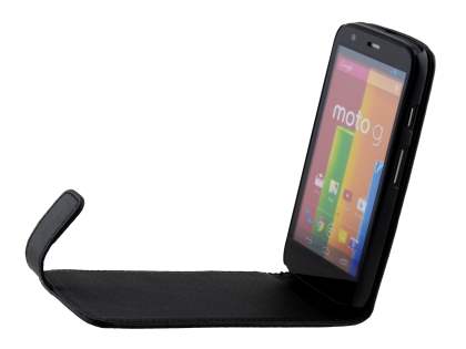 Synthetic Leather Flip Case for Motorola Moto G - Classic Black