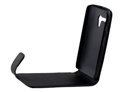 Synthetic Leather Flip Case for Motorola Moto G - Classic Black