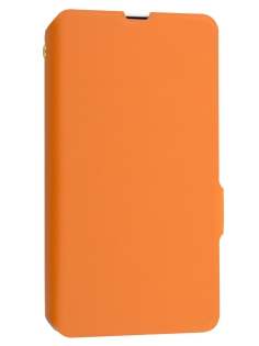 Slim Genuine Leather Portfolio Case for Nokia Lumia 1320 - Orange