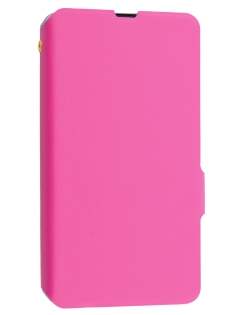 Slim Genuine Leather Portfolio Case for Nokia Lumia 1320 - Pink