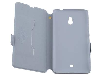 Slim Genuine Leather Portfolio Case for Nokia Lumia 1320 - Orange