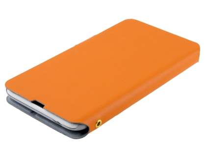 Slim Genuine Leather Portfolio Case for Nokia Lumia 1320 - Orange