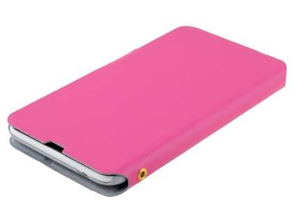 Slim Genuine Leather Portfolio Case for Nokia Lumia 1320 - Pink