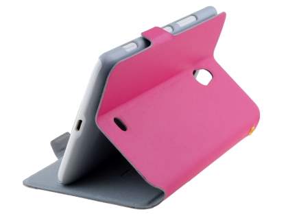 Slim Genuine Leather Portfolio Case for Nokia Lumia 1320 - Pink