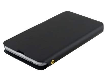 Slim Genuine Leather Portfolio Case for Nokia Lumia 1320 - Classic Black