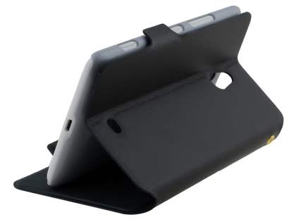 Slim Genuine Leather Portfolio Case for Nokia Lumia 1320 - Classic Black