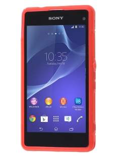 Wave Case for Sony Xperia Z1 Compact - Frosted Red/Red
