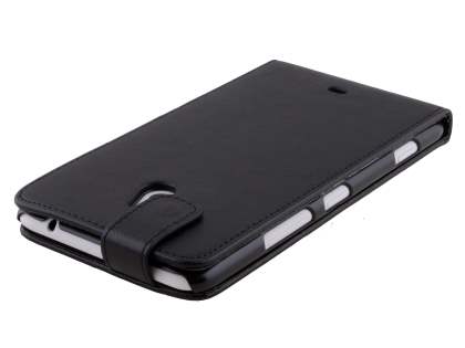 Synthetic Leather Flip Case for Nokia Lumia 1320 - Classic Black