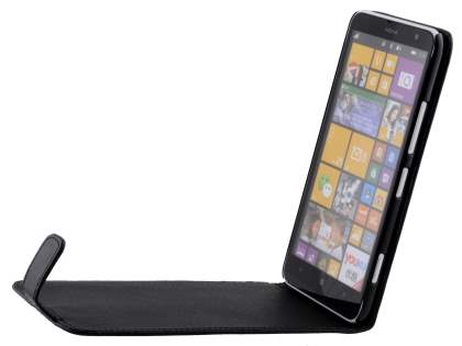 Synthetic Leather Flip Case for Nokia Lumia 1320 - Classic Black