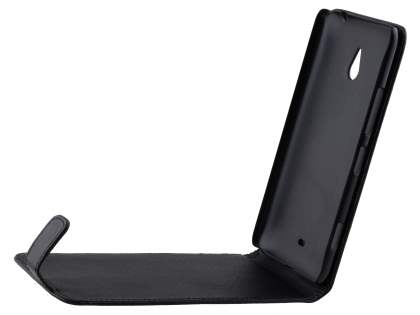 Synthetic Leather Flip Case for Nokia Lumia 1320 - Classic Black