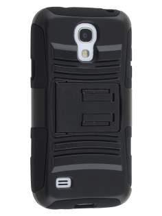 Rugged Case with Holster Belt Clip for Samsung I9195T Galaxy S4 mini - Classic Black