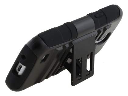 Rugged Case with Holster Belt Clip for Samsung I9195T Galaxy S4 mini - Classic Black