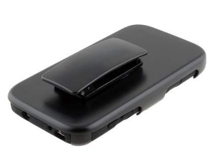 Rugged Case with Holster Belt Clip for Samsung I9195T Galaxy S4 mini - Classic Black