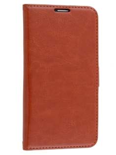 Synthetic Leather Wallet Case with Stand for Samsung Galaxy S5 - Brown