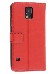 Synthetic Leather Wallet Case with Stand for Samsung Galaxy S5 - Red Synthetic Leather Wallet Case with Stand for Samsung Galaxy S5 - Red