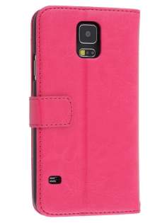 Synthetic Leather Wallet Case with Stand for Samsung Galaxy S5 - Pink Synthetic Leather Wallet Case with Stand for Samsung Galaxy S5 - Pink
