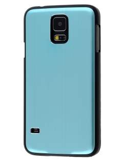 Brushed Aluminium Case for Samsung Galaxy S5 - Baby Blue/Black Brushed Aluminium Case for Samsung Galaxy S5 - Baby Blue/Black