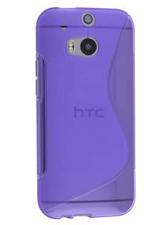 Wave Case for HTC One M8 - Frosted Purple/Purple Soft Cover