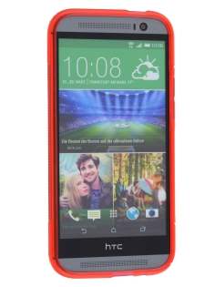 Wave Case for HTC One M8 - Frosted Red/Red