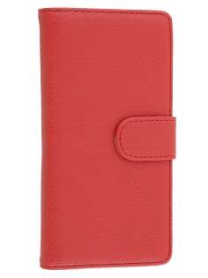 Synthetic Leather Wallet Case with Stand for Sony Xperia Z2 - Red
