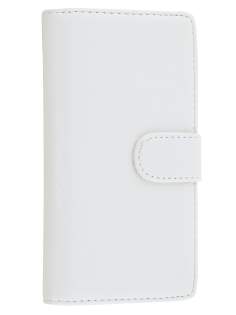 Synthetic Leather Wallet Case with Stand for Sony Xperia Z2 - Pearl White