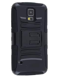 Samsung Galaxy S5 Rugged Case with Holster Belt Clip - Classic Black